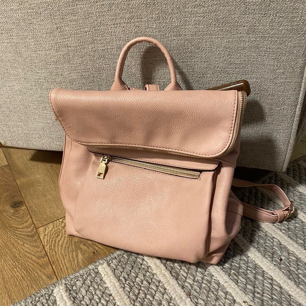 Pink Leather Backpack